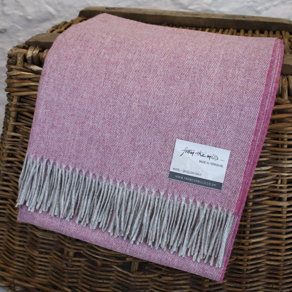 Pinkberry Herringbone Tweed Throw – From The Mills